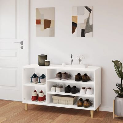 vidaXL Armoire à chaussures Blanc 102x36x60 cm Bois d'ingénierie