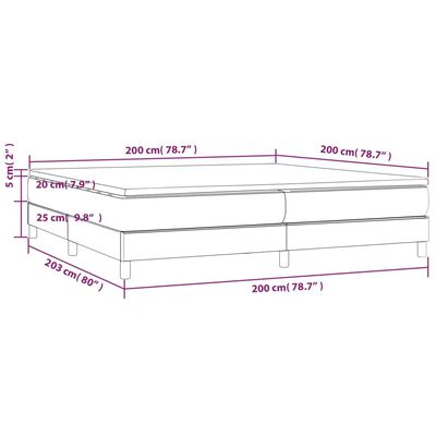 vidaXL Sommier à lattes de lit avec matelas Vert 200x200 cm Tissu