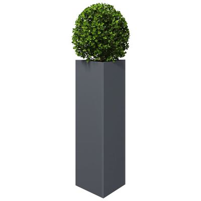 vidaXL Jardinière anthracite triangulaire 30x26x75 cm acier