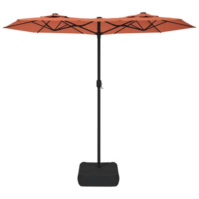 vidaXL Parasol de jardin à double tête avec LED terre cuite 316x240 cm