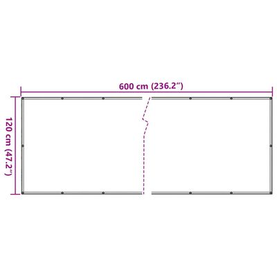 vidaXL Écran d'intimité de balcon crème 600x120 cm PVC