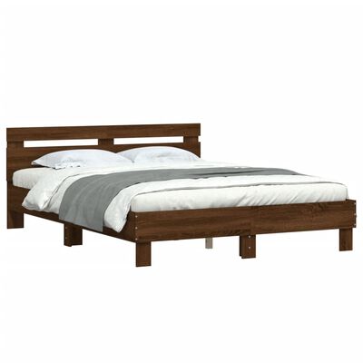 vidaXL Cadre de lit sans matelas chêne marron 140x190 cm