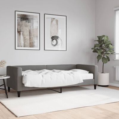 vidaXL Lit de jour avec matelas gris foncé 80x200 cm tissu