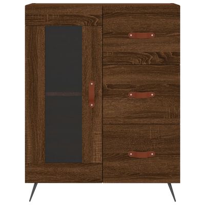 vidaXL Buffet haut Chêne marron 69,5x34x180 cm Bois d'ingénierie