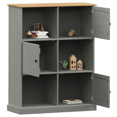 vidaXL Bibliothèque VIGO gris 90x35x114,5 cm bois massif de pin