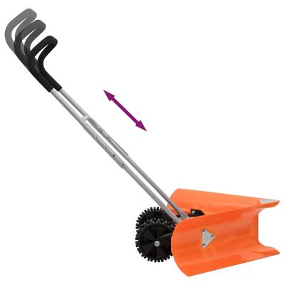 vidaXL Pelle à neige double angle avec poignée extensible orange acier