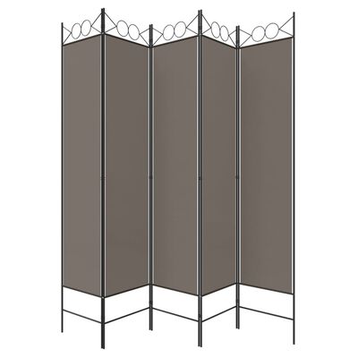 vidaXL Cloison de séparation 5 panneaux Anthracite 200x220 cm Tissu