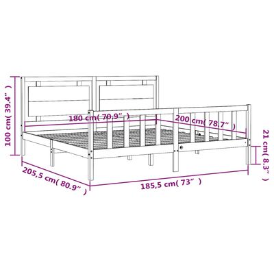 vidaXL Cadre de lit sans matelas blanc bois de pin massif