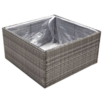 vidaXL Jardinière Gris 80x80x40 cm Résine tressée