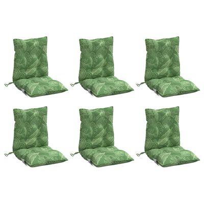 vidaXL Coussins de chaise à dossier bas lot de 6 modèle de feuille