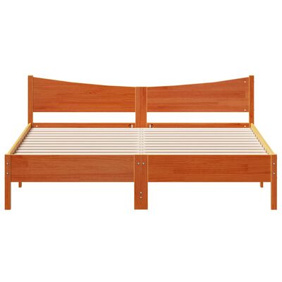 vidaXL Cadre de lit sans matelas cire marron 200x200cm bois pin massif