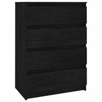 vidaXL Armoire d'appoint Noir 60x36x84 cm Bois de pin massif