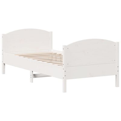 vidaXL Cadre de lit sans matelas blanc 90x200 cm bois de pin massif