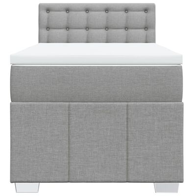 vidaXL Sommier à lattes de lit avec matelas Gris clair 90x200 cm Tissu