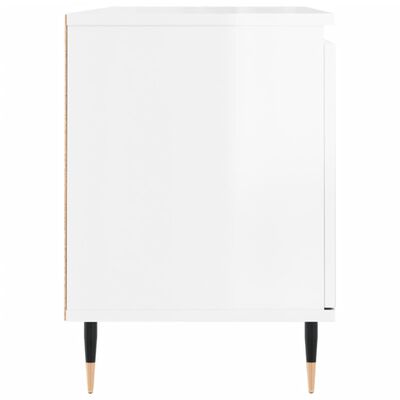 vidaXL Meuble TV blanc brillant 104x35x50 cm bois d'ingénierie