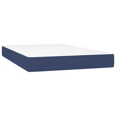 vidaXL Sommier à lattes de lit avec matelas LED Bleu 120x200 cm Tissu