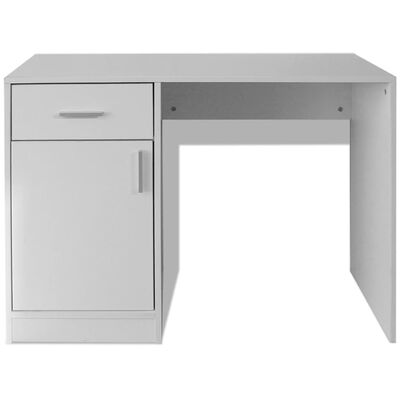 vidaXL Bureau avec tiroir et placard 100x40x73 cm Blanc