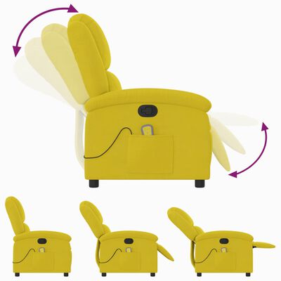 vidaXL Fauteuil de massage inclinable jaune velours