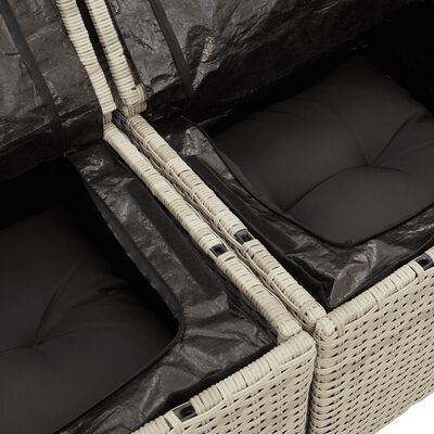 vidaXL Salon de jardin 6 pcs avec coussins gris clair résine tressée