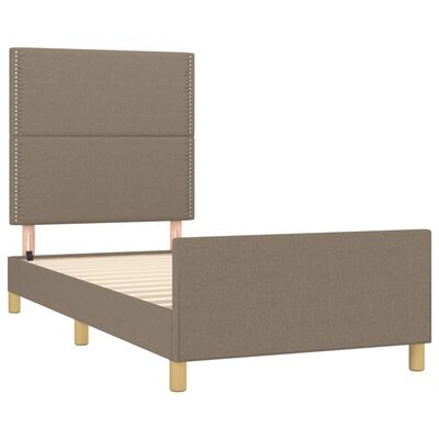 vidaXL Cadre de lit avec tête de lit Taupe 80x200 cm Tissu