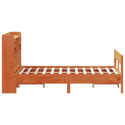 vidaXL Lit bibliothèque sans matelas cire marron 140x190 cm pin massif