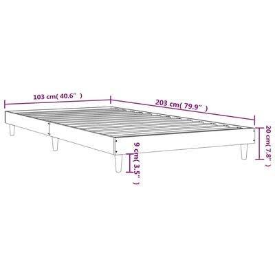 vidaXL Cadre de lit sans matelas chêne sonoma 100x200 cm