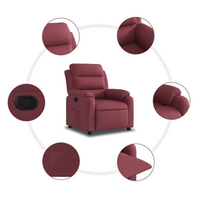 vidaXL Fauteuil inclinable Rouge bordeaux Tissu