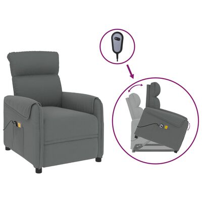 vidaXL Fauteuil de massage inclinable Gris foncé Tissu