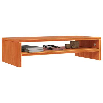 vidaXL Support de moniteur marron miel 50x24x13 cm bois de pin solide