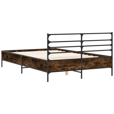 vidaXL Cadre de lit sans matelas chêne fumé 140x200 cm