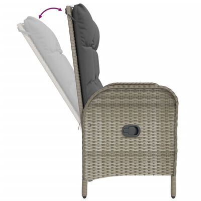 vidaXL Ensemble à manger jardin 4pcs et coussins Gris Résine tressée