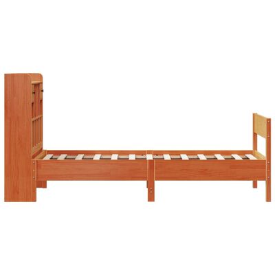 vidaXL Lit bibliothèque sans matelas cire marron 75x190 cm pin massif