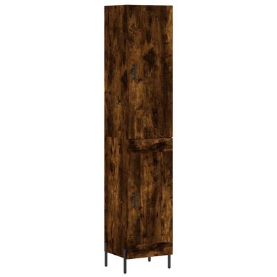 vidaXL Buffet haut Chêne fumé 34,5x34x180 cm Bois d'ingénierie