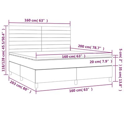 vidaXL Sommier à lattes de lit et matelas Bleu foncé 160x200cm Velours