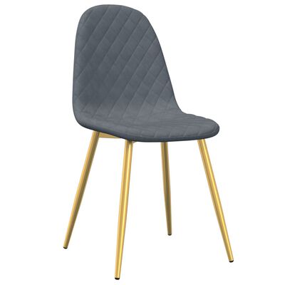 vidaXL Chaises à manger lot de 4 Gris foncé Velours