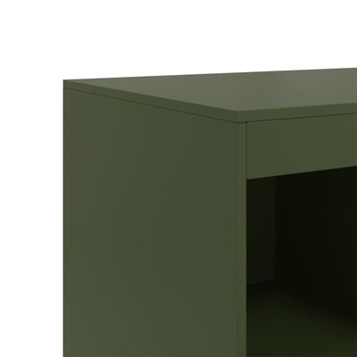 vidaXL Buffet vert olive 67x39x95 cm acier