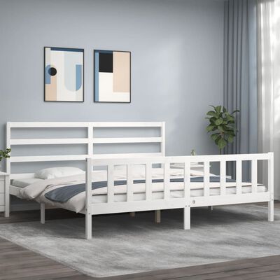 vidaXL Cadre de lit sans matelas blanc bois de pin massif