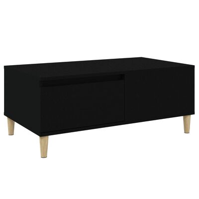 vidaXL Table basse Noir 90x50x36,5 cm Bois d'ingénierie