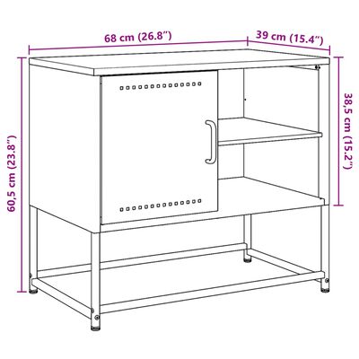 vidaXL Meuble TV rose 100,5x39x60,5 cm acier