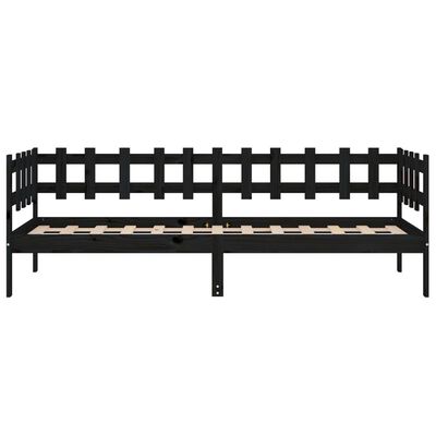 vidaXL Lit de jour sans matelas noir 90x190 cm bois de pin massif