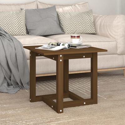 vidaXL Table basse Marron miel 50x50x45 cm Bois massif de pin