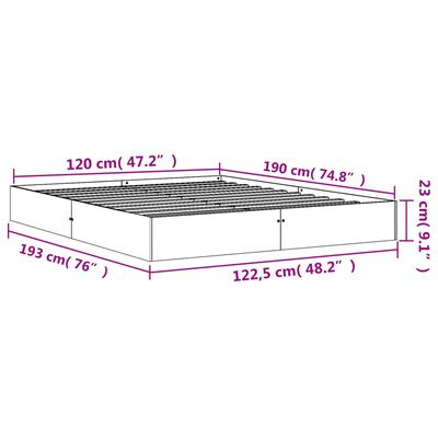 vidaXL Cadre de lit sans matelas cire marron 120x190cm bois pin massif