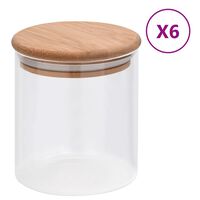 vidaXL Pots de conservation en verre couvercle en bambou 6 pcs 600 ml