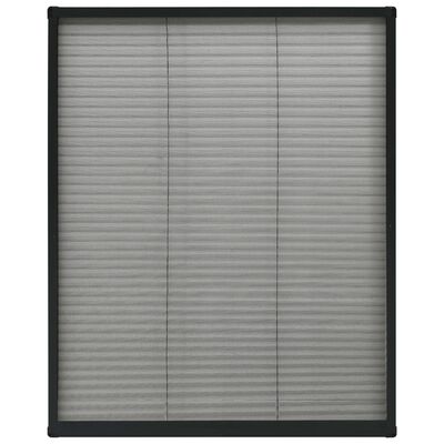 vidaXL Moustiquaire plissée pour fenêtre Aluminium Anthracite 80x100cm