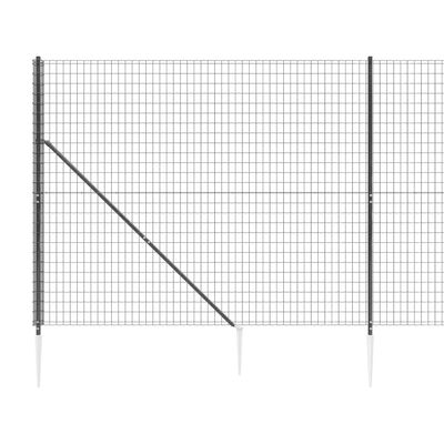 vidaXL Clôture en treillis métallique et ancrage anthracite 1,8x10 m