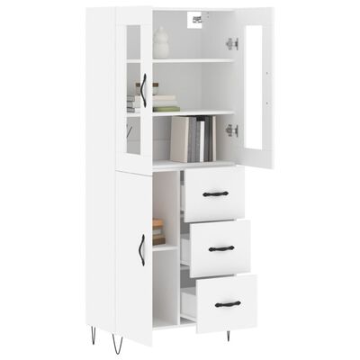 vidaXL Buffet haut Blanc 69,5x34x180 cm Bois d'ingénierie