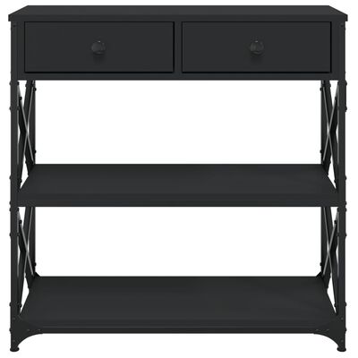 vidaXL Table console noir 75x28x75 cm bois d'ingénierie