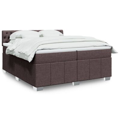 vidaXL Sommier à lattes de lit avec matelas Marron foncé 200x200 cm