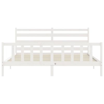 vidaXL Cadre de lit sans matelas blanc bois de pin massif