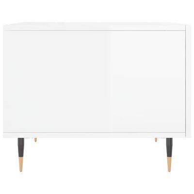 vidaXL Tables basses 2 pcs blanc brillant 50x50x40cm bois d'ingénierie